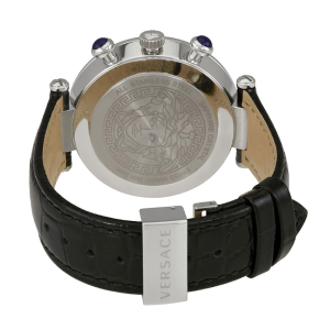 Versace Women's Quartz Swiss Made Black Leather Strap Black Dial 41mm Watch VAJ010016 (Like New) - Image 3