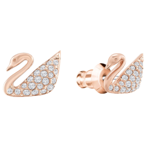 Swarovski Swan Mini Pierced Earrings, Rose Gold 5144289