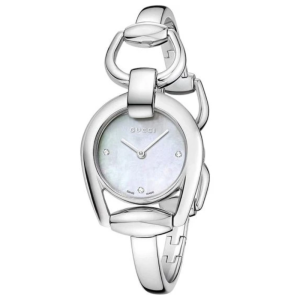 Gucci Women’s Swiss Made Quartz Silver Stainless Steel Mother of Pearl Dial 28mm Watch YA139506 (Without Tag)