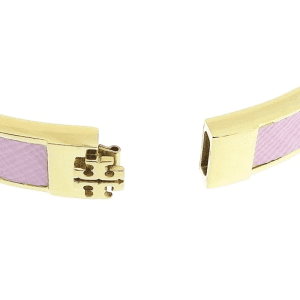 Tory Burch Women’s Icon Bracelet Tory Gold & Pink Resin Logo TB05889