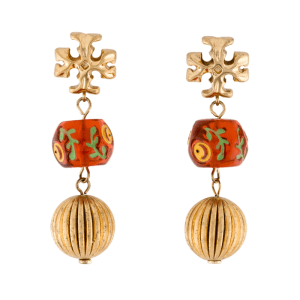 Tory Burch Women’s Roxanne Resin Double Drop Gold Tone Statement Drop Earrings TB66987