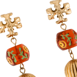 Alternative view of Tory Burch Women’s Roxanne Resin Double Drop Gold Tone Statement Drop Earrings TB66987