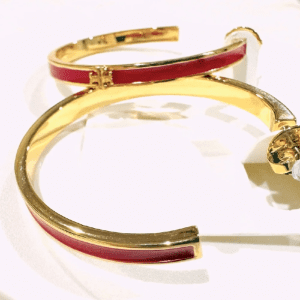 Tory Burch Women's Kira Red Enamel Hoop Earrings TB8567