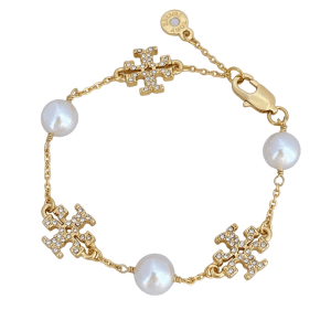 Tory Burch Women's Rhinestone Pearl Bracelet TB9835
