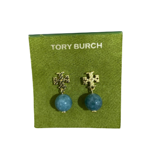 Tory Burch Women's Kira Gold Motif Blue Drop Earrings TB32964-6