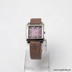 Elle Women’s Quartz Lavender Purple Leather Strap Pink Dial 32mm Watch 20027S04C/1 (Like New)