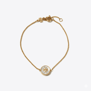 TORY BURCH Women's Kira Enamel Chain Bracelet In Tory Gold & Mother Of Pearl TB3569-1