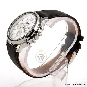 Alternative view of Hugo Boss Women’s Quartz Brown Leather Strap Mother Of Pearl Dial 42mm Watch 1502215/3 (Like New)