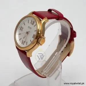 Alternative view of Hugo Boss Men’s Quartz Dark Red Leather Strap Silver Dial 40mm Watch HB5013.235/1 (Like New)