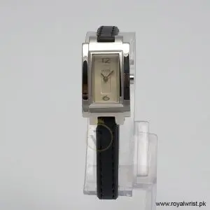 Hugo Boss Women’s Quartz Black Leather Strap Beige Dial 18mm Watch 1502096 (Like New)