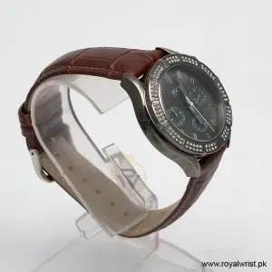 Alternative view of Hugo Boss Women’s Quartz Brown Leather Strap Black Mother Of Pearl Dial 38mm Watch 1502342/2 (Like New)