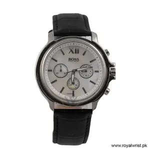Hugo Boss Women’s Quartz Black Leather Strap Mother Of Pearl Dial 42mm Watch 1502215/4 (Like New)