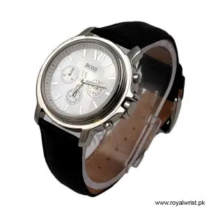 Alternative view of Hugo Boss Women’s Quartz Black Leather Strap Mother Of Pearl Dial 42mm Watch 1502215/4 (Like New)