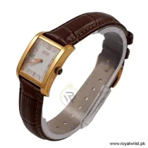 Alternative view of Hugo Boss Women’s Quartz Dark Brown Leather Strap White Dial 24mm Watch 1502200/3 (Like New)