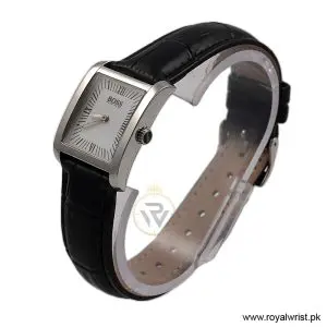Alternative view of Hugo Boss Women’s Quartz Black Leather Strap White Dial 24mm Watch 1502198 (Like New)