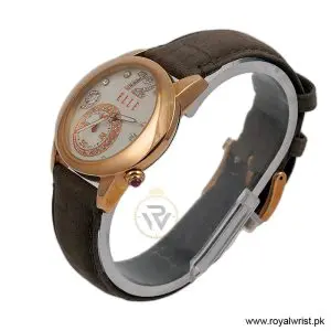 Alternative view of Elle Women’s Quartz Grey Leather Strap Mother Of Pearl Dial 40mm Watch EL20049S03N/4 (Like New)