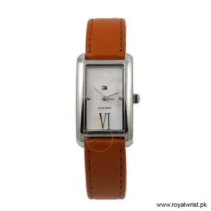 Tommy Hilfiger Women’s Quartz Camel Brown Leather Strap White Mother Of Pearl Dial 22mm Watch 1780998 (Like New)