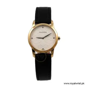 Pandora Women’s Quartz Swiss Made Black Leather Strap White Dial 30mm Watch 811037LS/4 (Like New)