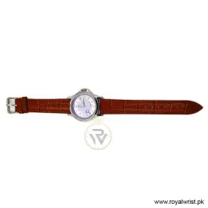 Tommy Hilfiger Women’s Quartz Brown Leather Strap Purple & Silver Dial 36mm Watch 1780963/1 (Like New) - Image 4
