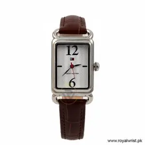 Tommy Hilfiger Women’s Quartz Brown Leather Strap White Dial 22mm Watch 1780888/4 (Like New)