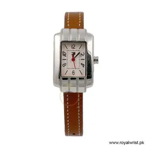 Tommy Hilfiger Women’s Quartz Brown Leather Strap White Dial 22mm Watch F80184 (Like New)