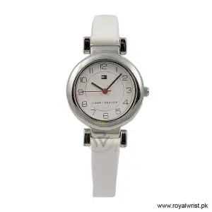 Tommy Hilfiger Women’s Quartz White Leather Strap White Dial 28mm Watch 1780720/1 (Like New)