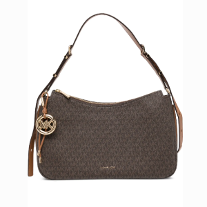 Michael Kors Fulton Large Top Zip Shoulder Bag In Signature Coated Canvas For Women's - BROWN/ACORN (Size: W:10.16cm H:20.32cm D:33.02cm) 30F5GY5M2B