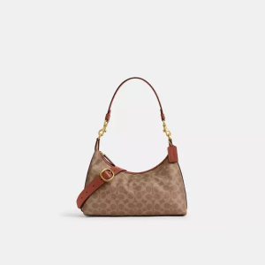 COACH JULIET SHOULDER BAG IN SIGNATURE CANVAS - KHAKI (Size: W:11.43cm H:22.22cm D:30.48cm) CAM23
