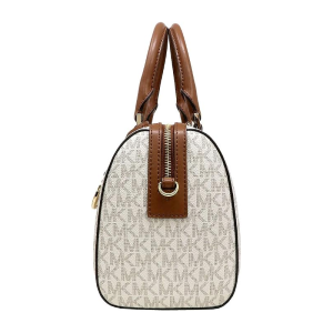 Michael Kors Small Hayes Duffle Crossbody Bag In Signature Coated Canvas For Women's – Vanilla/Acorn (Size: W:9.5" H:6.5" D:3") B07TPBGL7X - Image 3