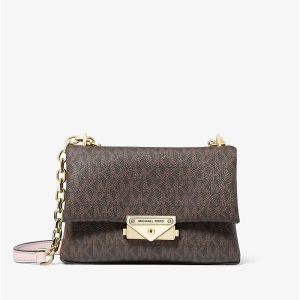 Michael Kors Cece Small Logo Shoulder Bag In Signature Coated Canvas For Women's – Brown (Size: W:7.25" H:5" D:3.75") 35F2G0EC5B/2