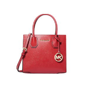 MICHAEL KORS WOMEN'S MERCER MEDIUM PEBBLED LEATHER ACCORDION CROSSBODY BAG - RED 30F8GM9M2T