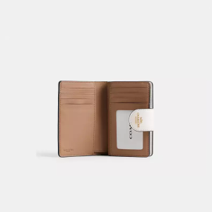 Alternative view of COACH WOMEN'S SIGNATURE CANVAS MEDIUM CORNER ZIP WALLET IN LIGHT KHAKI/CHALK - C3309