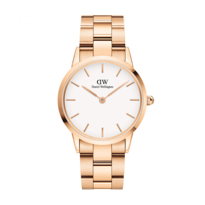 Daniel Wellington Iconic Link Women’s Quartz Rose Gold Stainless Steel Bracelet Eggshell White Dial 28mm Watch DW00100213 (Like New)