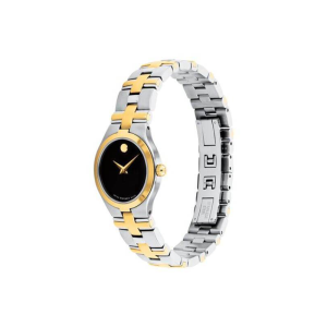 Alternative view of Movado Juro Women’s Quartz Swiss Made Two-Tone Stainless Steel Bracelet Black Dial 26mm Watch 0607445 (Like New)