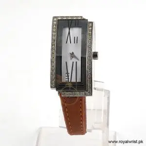 Elle Women’s Quartz Camel Brown Leather Strap White Dial 24mm Watch EL20113S02C/1 (Like New)