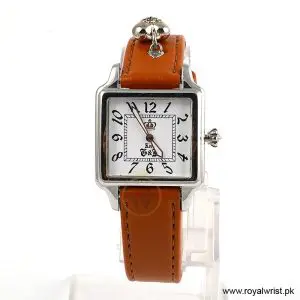 Juicy Couture Women’s Quartz Brown Leather Strap White Dial 29mm Watch 1900257 (Like New)