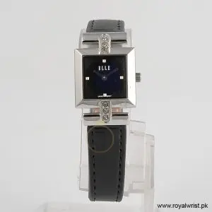 Elle Women’s Quartz Black Leather Strap Black Dial 22mm Watch EL20021S01C (Like New)
