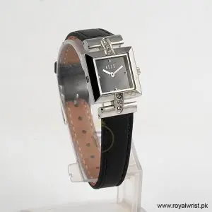 Elle Women’s Quartz Black Leather Strap Black Dial 22mm Watch EL20021S01C (Like New) - Image 3