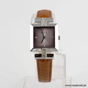 Elle Women’s Quartz Camel Brown Leather Strap Pink Dial 25mm Watch EL20028S02C/5 (Like New)