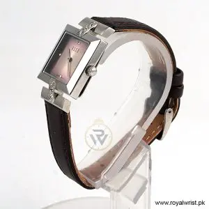 Alternative view of Elle Women’s Quartz Dark Brown Leather Strap Pink Dial 25mm Watch EL20028S02C/6 (Like New)