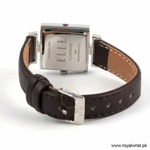 Elle Women’s Quartz Dark Brown Leather Strap Pink Dial 25mm Watch EL20028S02C/6 (Like New) - Image 3