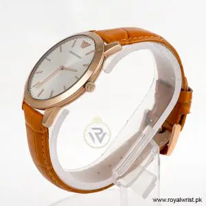 Alternative view of Emporio Armani Men’s Quartz Camel Brown Leather Strap Silver Dial 42mm Watch AR1743 (Like New)