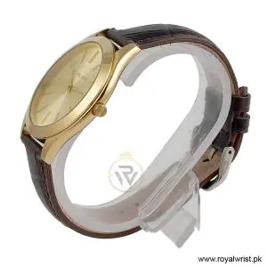 Alternative view of Michael Kors Women’s Quartz Brown Leather Strap Gold Dial 44mm Watch MK8671/1 (Like New)
