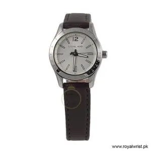 Michael Kors Women’s Quartz Brown Leather Strap White Dial 28mm Watch MKO1097/1 (Like New)