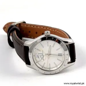 Michael Kors Women’s Quartz Brown Leather Strap White Dial 28mm Watch MKO1097/1 (Like New) - Image 3