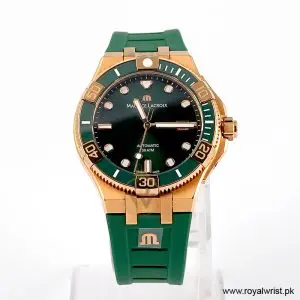 Maurice Lacroix AIKON Venturer Men's Automatic Green Silicone Strap Green Dial 43mm Watch AI6058-BRZ5B-630-M