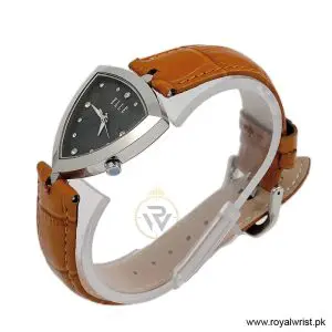 Alternative view of Elle Women's Quartz Camel Brown Leather Strap Black Dial 35mm Watch EL20017S03C/3 (Like New)