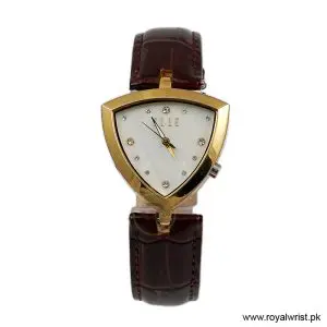 Elle Women's Quartz Brown Leather Strap Mother of Pearl Dial 35mm Watch EL20017S03C/1 (Like New)