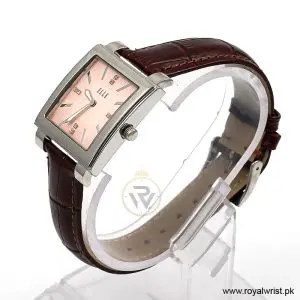 Alternative view of Elle Women’s Quartz Brown Leather Strap Pink Dial 32mm Watch EL20027S04C/4 (Like New)