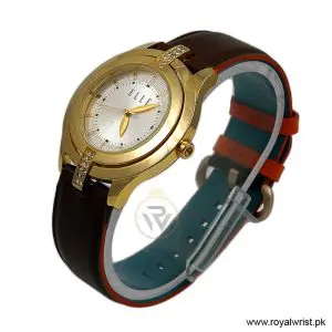 Alternative view of Elle Women’s Quartz Brown Leather Strap Silver Sunray Dial 38mm Watch EL20135S13N (Like New)